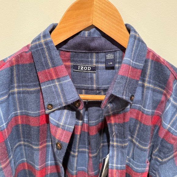 Men's Izod flannel button down shirt, size L - Picture 2 of 7